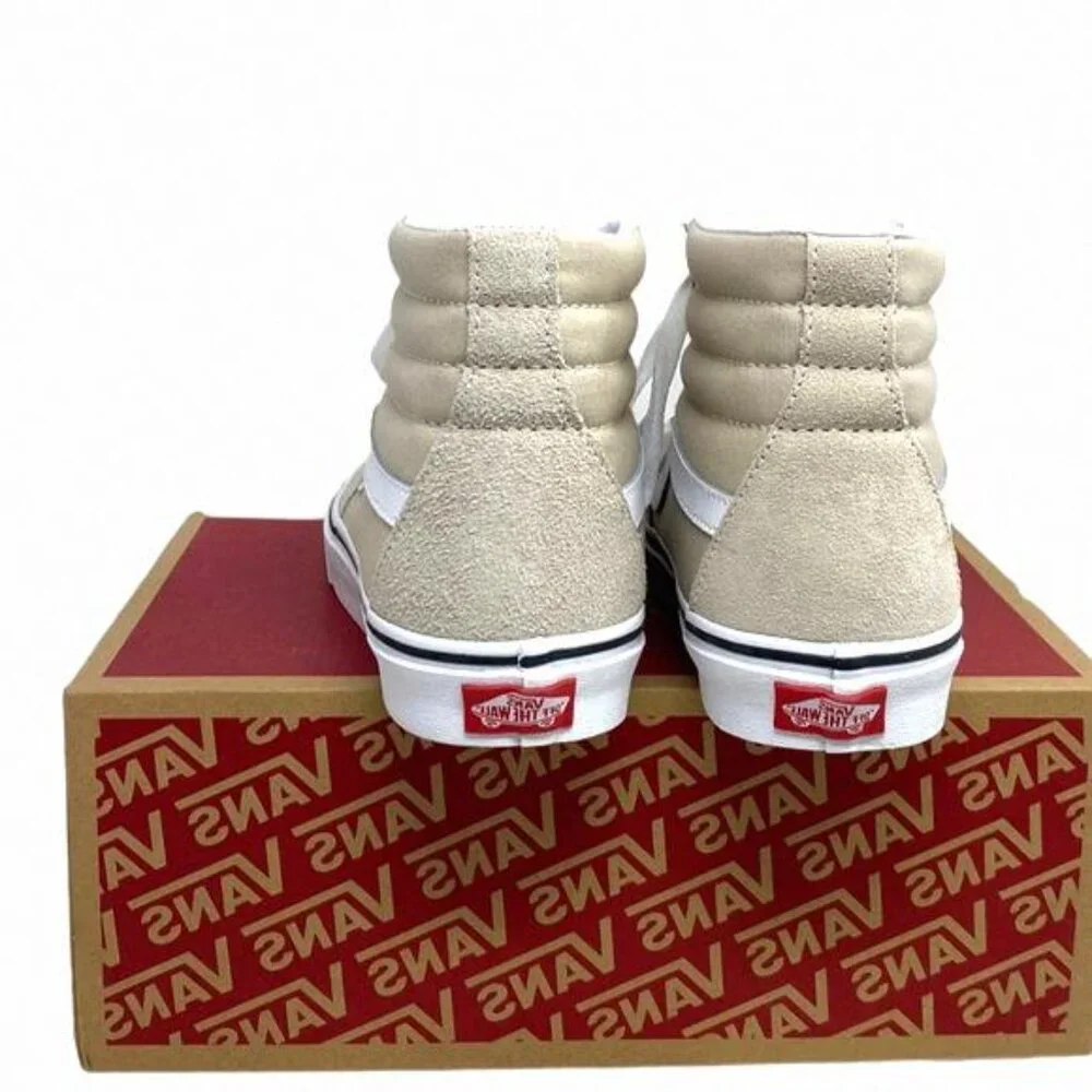 VANS Sk8-Hi Shoes Beige Suede Canvas Casual Sneakers VN0005U9BLL Size Women's SB